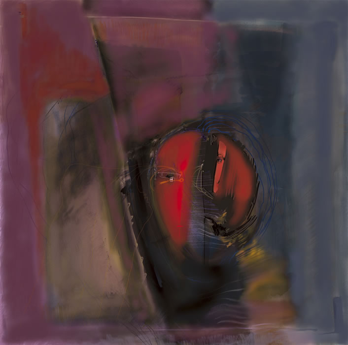 "suspicion" 16" x16", digital painting printed on arhival paper