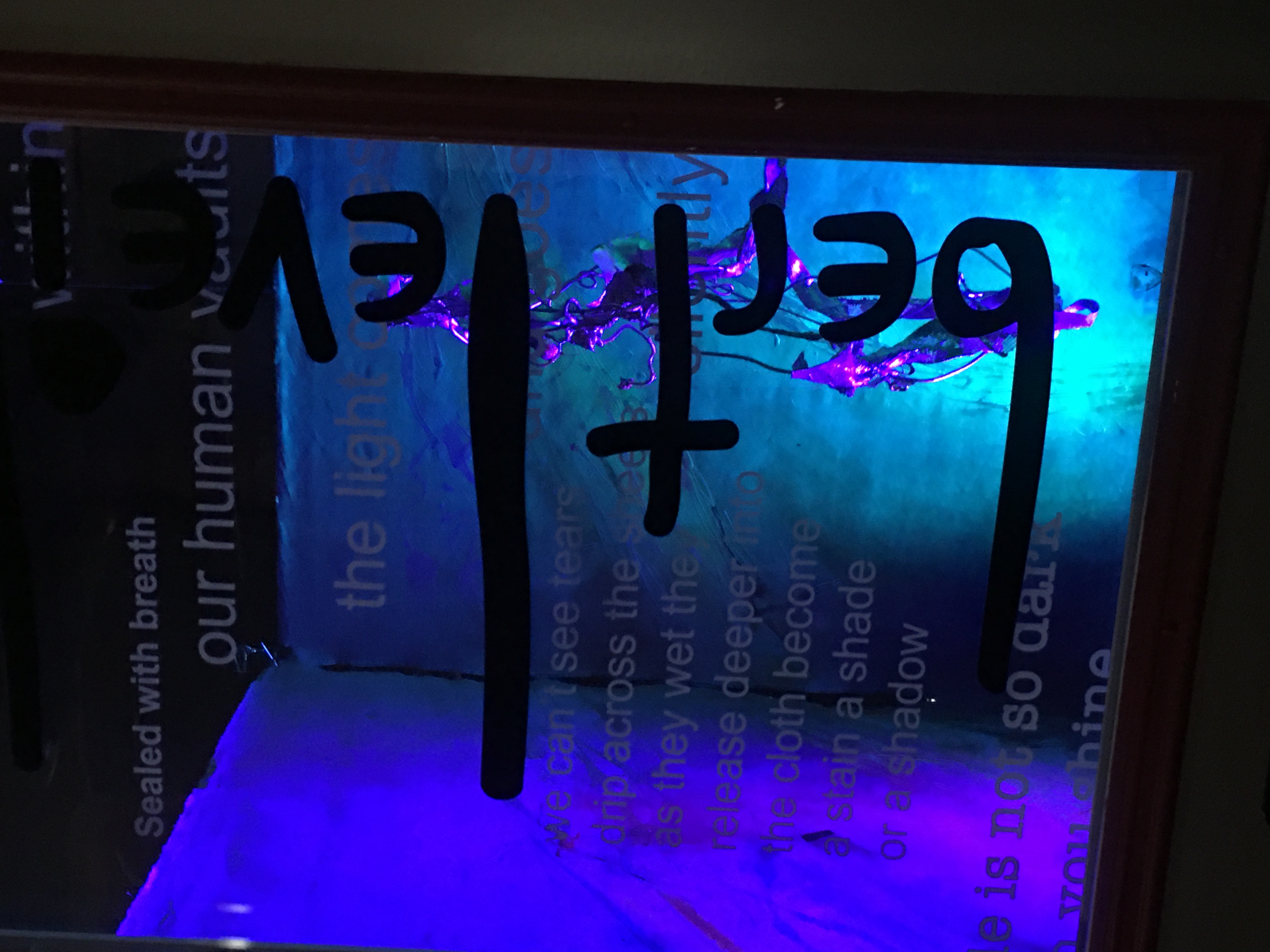 Panemic open studios &ndash; "synapse" seen thru studio window